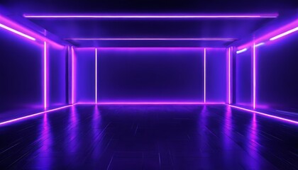 dark room with neon lights