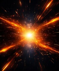 Fototapeta premium bright explosion orange and yellow lights