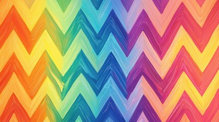 A vibrant zigzag pattern with a rainbow of colors, creating a lively and cheerful design.