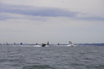 Naklejka premium Boats on the sea 