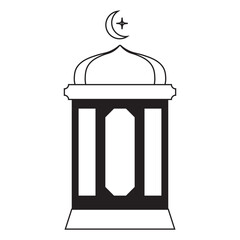 Hand Drawn Ramadan Kareem Lantern. Vector Sketch Design