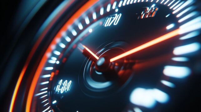 Close-up of a Speedometer Needle at High Speed