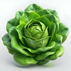 Obraz premium A realistic 3D illustration of a fresh. vibrant butterhead lettuce. perfect for showcasing healthy eating. culinary art. or promoting organic produce.
