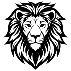 lion head vector black 