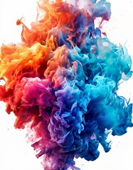 colorful smoke on white background