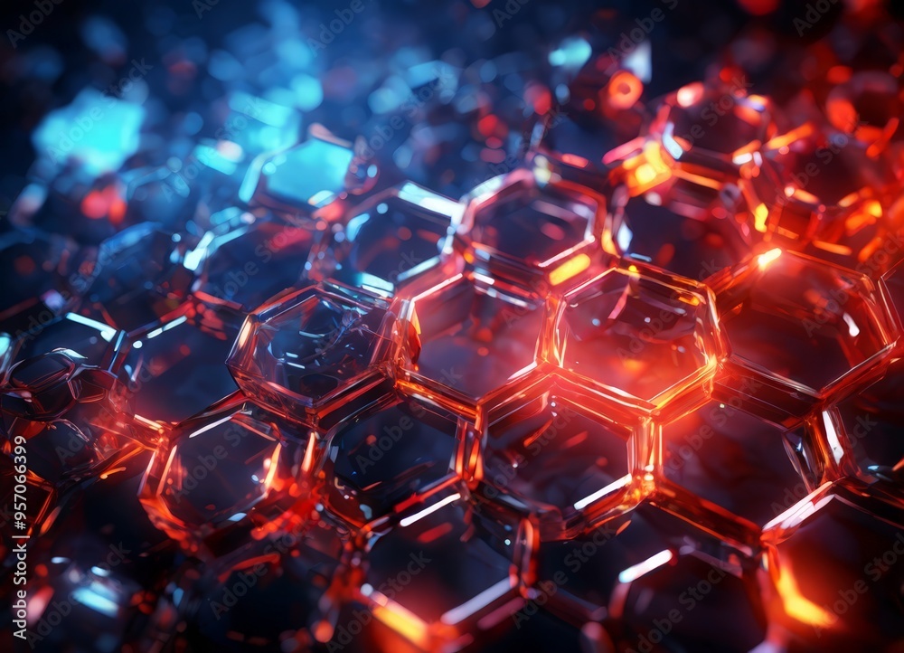 Wall mural abstract 3d hexagons