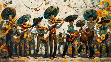 Fototapeta premium MARIACHI. ILLUSTRATION CONCEPT