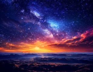 Fototapeta premium beautiful night sky with stars and clouds