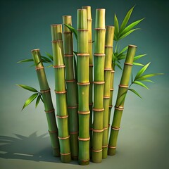 Fototapeta premium A 3D illustration of a vibrant bamboo grove. perfect for adding a touch of nature to your design projects.