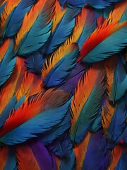 Obraz premium Exotic bird feather background with vivid hues
