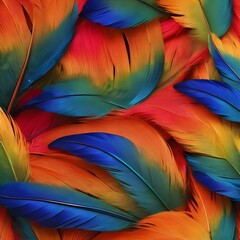 Obraz premium Exotic bird feather background with vivid hues