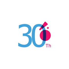30 Th colorful Anniversary Number Collection Design Vector Template Illustration