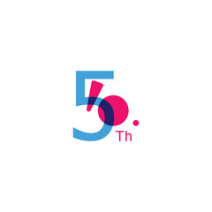 5 Th colorful Anniversary Number Collection Design Vector Template Illustration