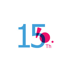 15 Th colorful Anniversary Number Collection Design Vector Template Illustration