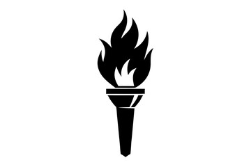 Devil's Trident. Hell fork. Cartoon flat illustration. Set of Halloween red evil demon costume item. Weapon Of Satan with fire and flame