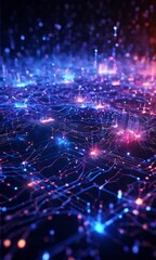 Obraz premium network connected lines and dots