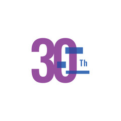 30 Th colorful Anniversary Number Collection Design Vector Template Illustration
