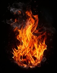 fire flames on black background