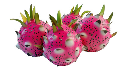 Dragon fruit on a transparent white background