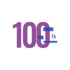 100 Th colorful Anniversary Number Collection Design Vector Template Illustration