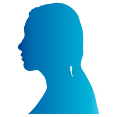 Woman Head Silhouette with Colorful Design Style. Isolated on White Background. Flat Vector Illustration