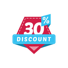 30% Discount Sale Vector Design Collection Template Illustration Flat