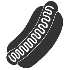 black silhouette hot dog with sauce