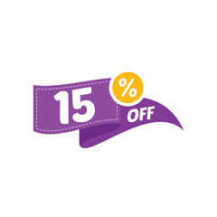 15% Discount Sale Vector Design Collection Template Illustration Flat