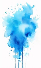 Fototapeta premium blue watercolor stain on white background