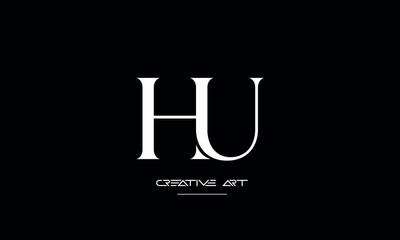 HU, UH, H, U abstract letters logo monogram