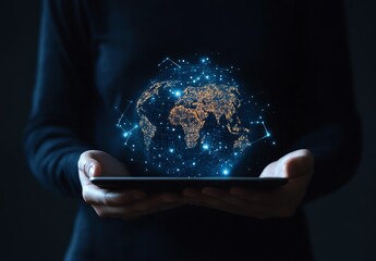 A person looking at different global news articles on a tablet, representing the informed and open-minded nature of global citizens, global citizenship, global awareness