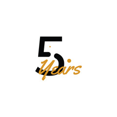 5 Years Anniversary Number simple design collection Vector Template Illustration