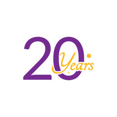 20 Years Anniversary Number simple design collection Vector Template Illustration