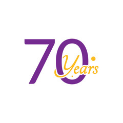 70 Years Anniversary Number simple design collection Vector Template Illustration
