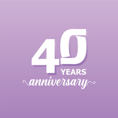 40 Years Anniversary Number design collection Vector Template Illustration