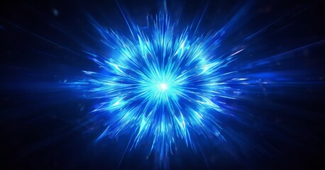 Naklejka premium blue explosion background with light effects