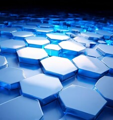 Fototapeta premium blue hexagons background photo