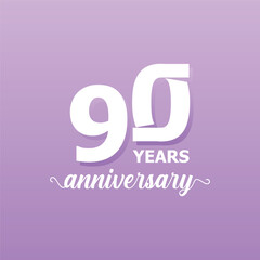 90 Years Anniversary Number design collection Vector Template Illustration