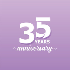 35 Years Anniversary Number design collection Vector Template Illustration