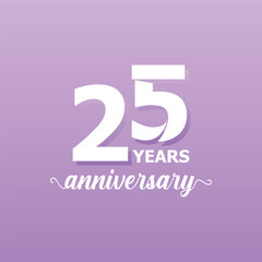 25 Years Anniversary Number design collection Vector Template Illustration