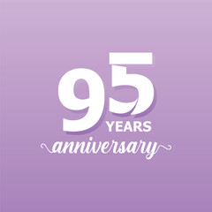 95 Years Anniversary Number design collection Vector Template Illustration