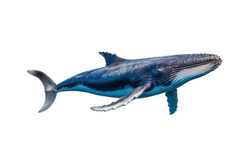 Fototapeta premium A whale jumps from the water, splashing water. Suitable for marine conservation, marine life education, holiday promotions, and wildlife documentaries