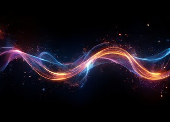 abstract background with colorful lines and stars