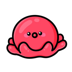 doodle cute sea and ocean animals whale, narwhal, starfish,marine plants,shell,octopus