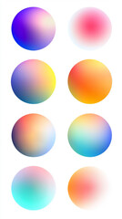 A set of colorful, rounded, and blurry images