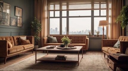 Living room in modern Scandinavian style