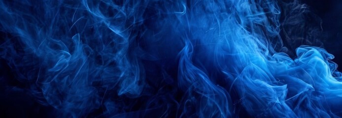 Obraz premium blue smoke on black background