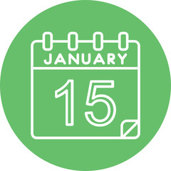 15 January Vector Icon Design