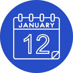 12 January Vector Icon Design