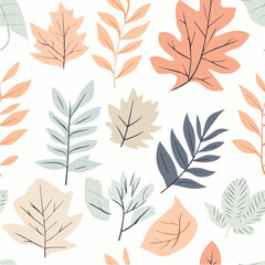 Seamless pattern with autumn leaves